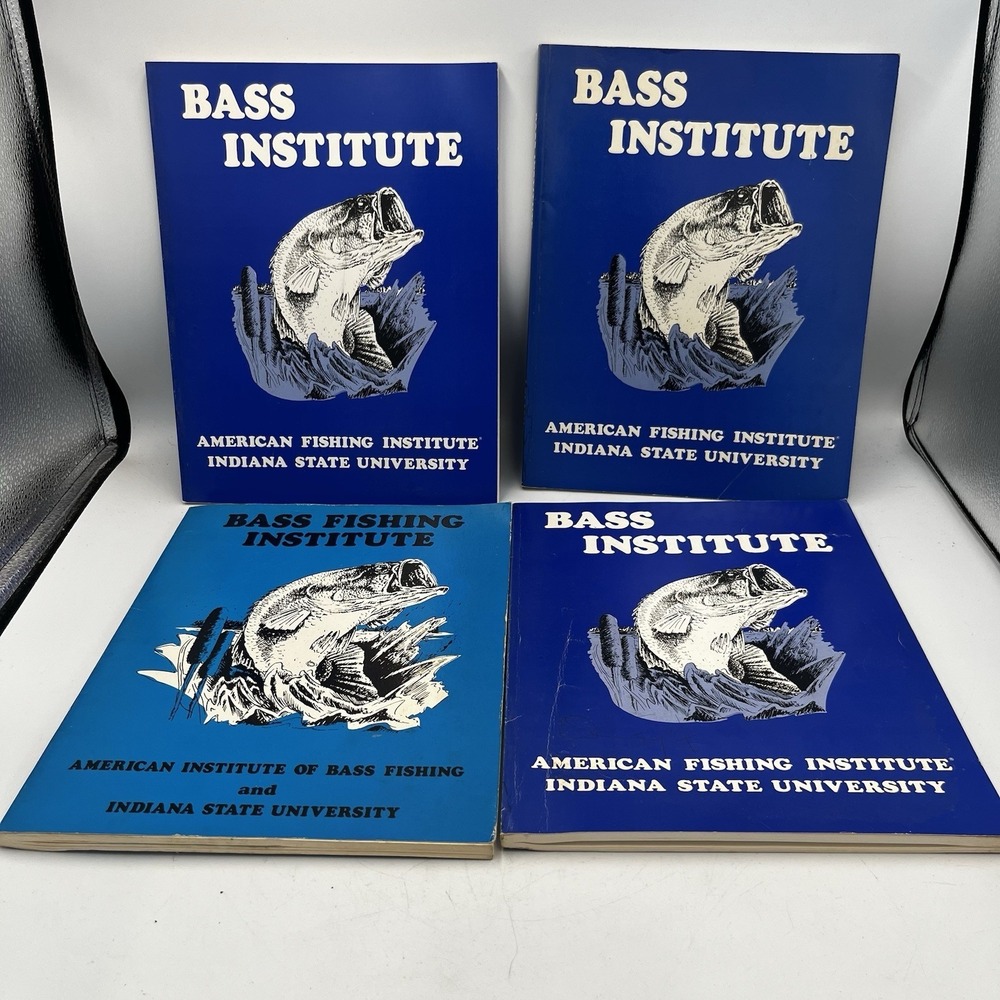 Lot of 4 VTG Bass Fishing Institute of Bass‎ Fishing & Indiana State Univ Books